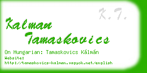 kalman tamaskovics business card